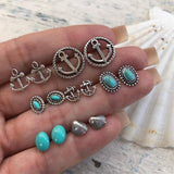 Earrings 16 Styles Boho Shell Turtle Anchor Small Stud