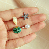 Earrings 16 Styles Boho Shell Turtle Anchor Small Stud