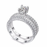 Rings  high quality Rose Gold  White gold  Women Fashion AAAA Cubic Zirconia Wedding Engagement