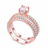 Rings  high quality Rose Gold  White gold  Women Fashion AAAA Cubic Zirconia Wedding Engagement