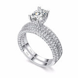 Rings  high quality Rose Gold  White gold  Women Fashion AAAA Cubic Zirconia Wedding Engagement
