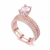Rings  high quality Rose Gold  White gold  Women Fashion AAAA Cubic Zirconia Wedding Engagement