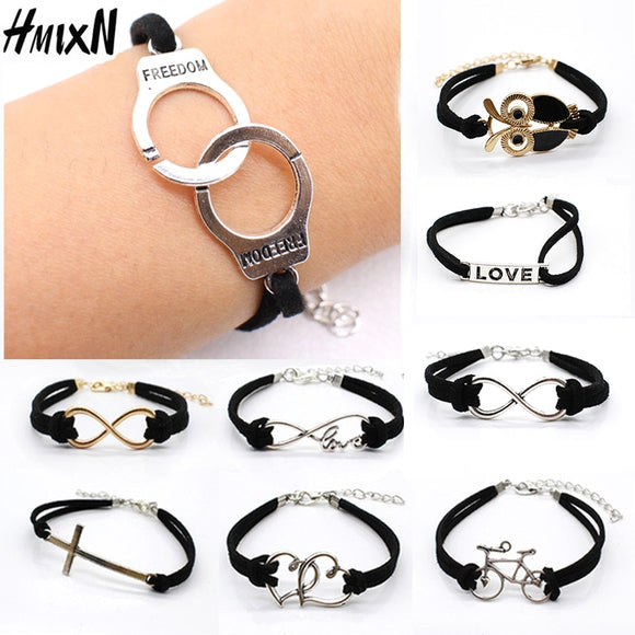 BANGLE NEW Multilayer Handcuffs simple Leather charm Bracelets