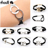 BANGLE NEW Multilayer Handcuffs simple Leather charm Bracelets