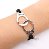BANGLE NEW Multilayer Handcuffs simple Leather charm Bracelets