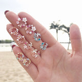 Earrings Fashion Korean Style Colorful Rhinestone Wreath Stud