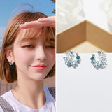 Earrings Fashion Korean Style Colorful Rhinestone Wreath Stud