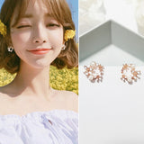 Earrings Fashion Korean Style Colorful Rhinestone Wreath Stud