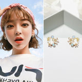 Earrings Fashion Korean Style Colorful Rhinestone Wreath Stud