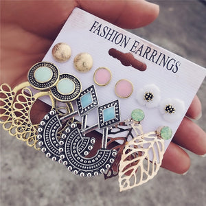 Earrings Vintage Stud Earrings Set Mixed