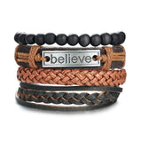 Wristband  Rope Braided Multilayer Leather Bracelet