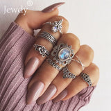 Rings 20 Styles   Crown Wave Flower Heart Lotus Star Leaf Crystal Opal Joint Ring Party Jewelry Silver