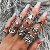 Rings 20 Styles   Crown Wave Flower Heart Lotus Star Leaf Crystal Opal Joint Ring Party Jewelry Silver