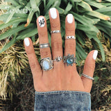 Rings 20 Styles   Crown Wave Flower Heart Lotus Star Leaf Crystal Opal Joint Ring Party Jewelry Silver