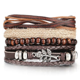 Wristband Design Turkish Eye Leather Bracelet For   Woman Multiple Layer Feather Bracelet Fashion