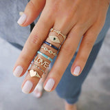 Rings  15pcs/set Cross Fatima Hand Punk