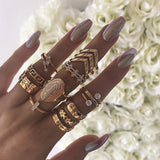 Rings  15pcs/set Cross Fatima Hand Punk