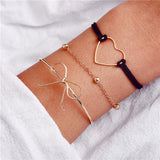 BANGLE Vintage Turtle Heart Map Charm Bracelets Set For Women Stone Beads Infinite Strand Bracelets