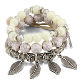 BANGLE Bohemian Multilayer Colorul Natural Stone Wood Beads Bracelet