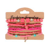 BANGLE Bohemian Multilayer Colorul Natural Stone Wood Beads Bracelet