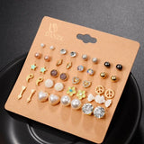 Earrings  New 20 Pairs/Set Charm Crystals Stud