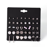 Earrings  New 20 Pairs/Set Charm Crystals Stud