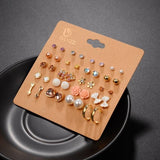 Earrings  New 20 Pairs/Set Charm Crystals Stud