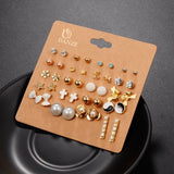 Earrings  New 20 Pairs/Set Charm Crystals Stud
