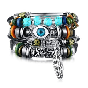 Wristband  Rope Braided Multilayer Leather Bracelet