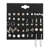 Earrings  30Pairs/Lot Ball Alloy Crystal Pearl Stud
