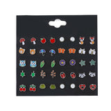 Earrings  30Pairs/Lot Ball Alloy Crystal Pearl Stud