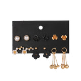Earrings  30Pairs/Lot Ball Alloy Crystal Pearl Stud