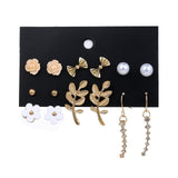Earrings  30Pairs/Lot Ball Alloy Crystal Pearl Stud