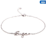 Wristband  Bangtan boys Members Name Silver Chain Bracelet