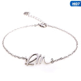 Wristband  Bangtan boys Members Name Silver Chain Bracelet