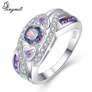 Rings  Fashion Women Wedding Jewelry Oval Heart  Design Multicolor
