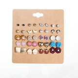 Earrings  New 20 Pairs/Set Charm Crystals Stud