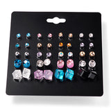 Earrings  New 20 Pairs/Set Charm Crystals Stud