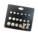 Earrings  New 20 Pairs/Set Charm Crystals Stud
