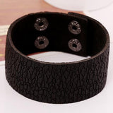 Wristband Punk Black Brown Wide Leather