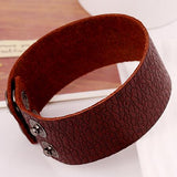 Wristband Punk Black Brown Wide Leather