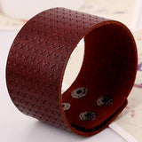 Wristband Punk Black Brown Wide Leather