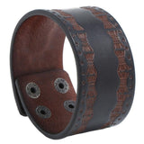 Wristband Punk Black Brown Wide Leather