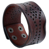 Wristband Punk Black Brown Wide Leather