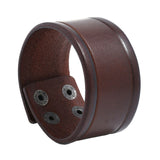 Wristband Punk Black Brown Wide Leather