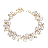 BANGLE  Simulated Pearl Beads Bracelet Shellhard Fashion Rhinestone Crystal Bracelet