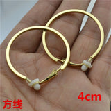 Earrings Big small circle gold silver Square line