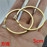 Earrings Big small circle gold silver Square line