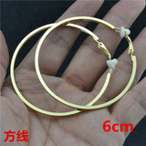 Earrings Big small circle gold silver Square line