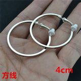 Earrings Big small circle gold silver Square line
